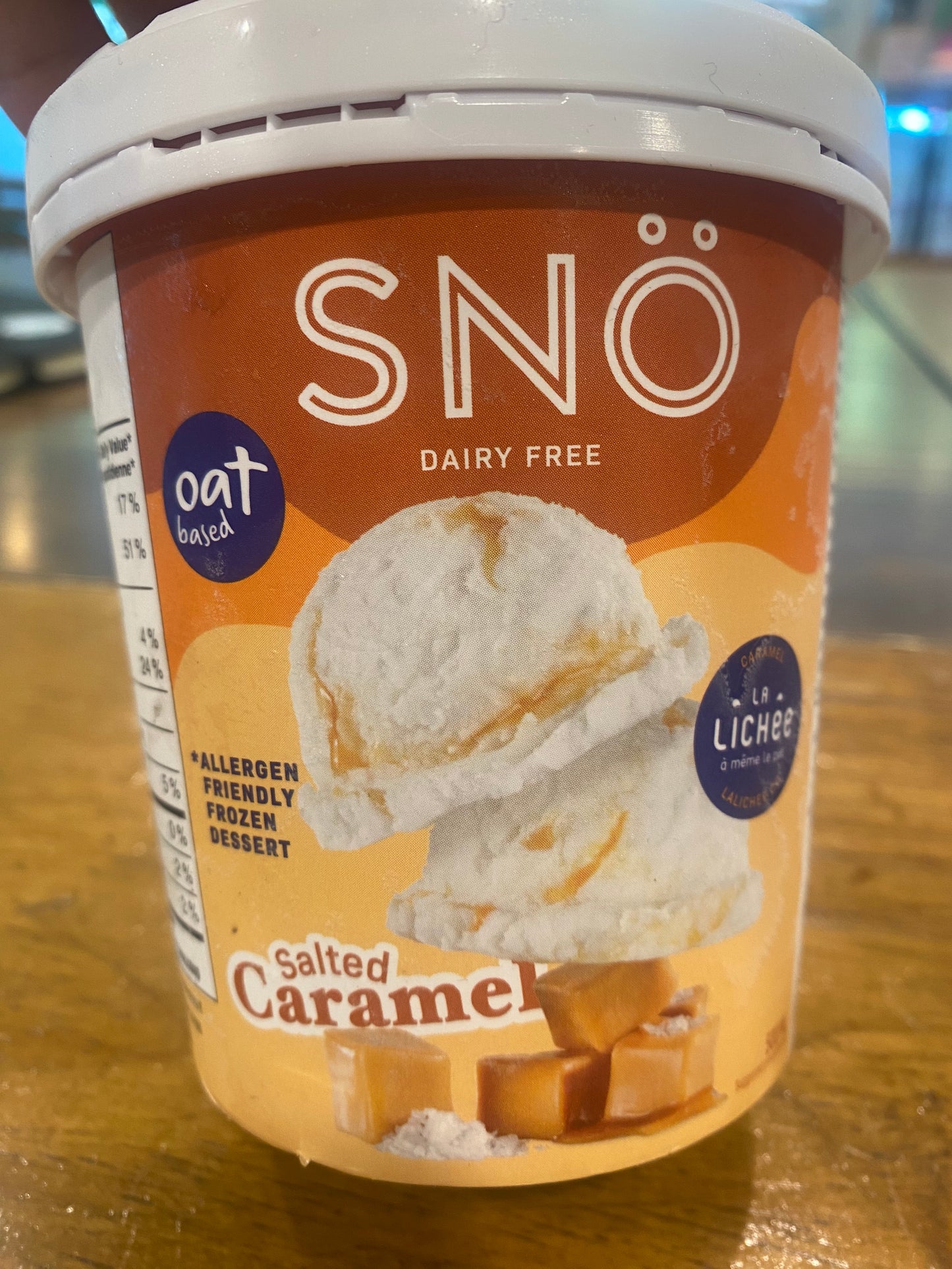 SNO Salted Caramel Dairy Free Ice Cream Tub