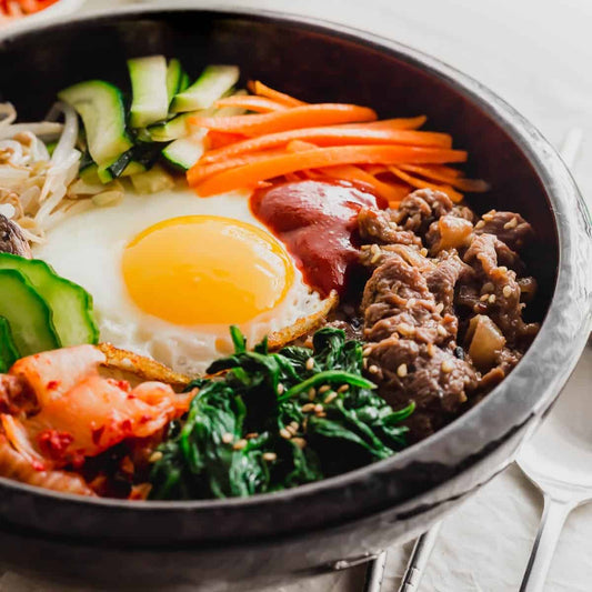 Make Bibimbap (Korean Rice Bowls) and Bulgogi from Scratch (GF; Vegan Available Upon Request)